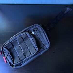 Under Armor Men Project Rock Waist Crossbody Bag Black Tactical Gym Travel Pouch